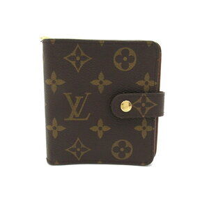 Louis Vuitton Compact Zip Bi fold Wallet Canvas Monogram Brown